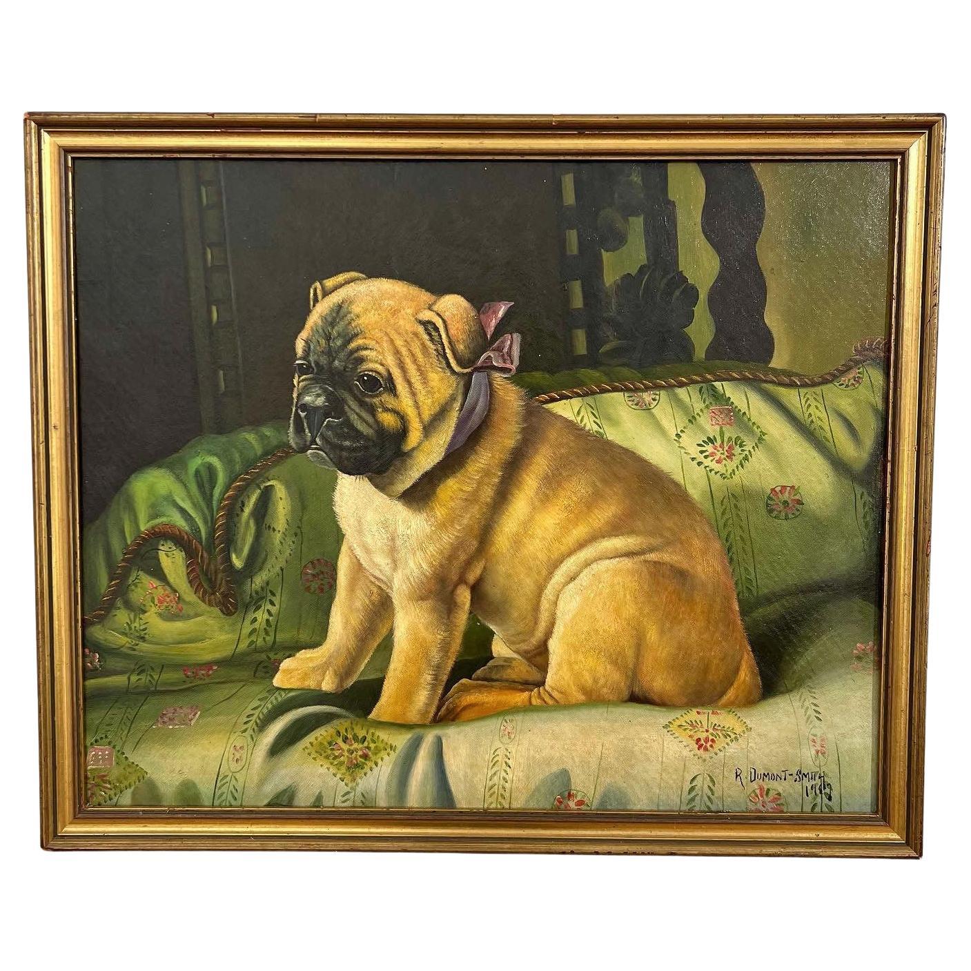 Portrait of a Pampered Pug by Robert Dumont-Smith D. 1957