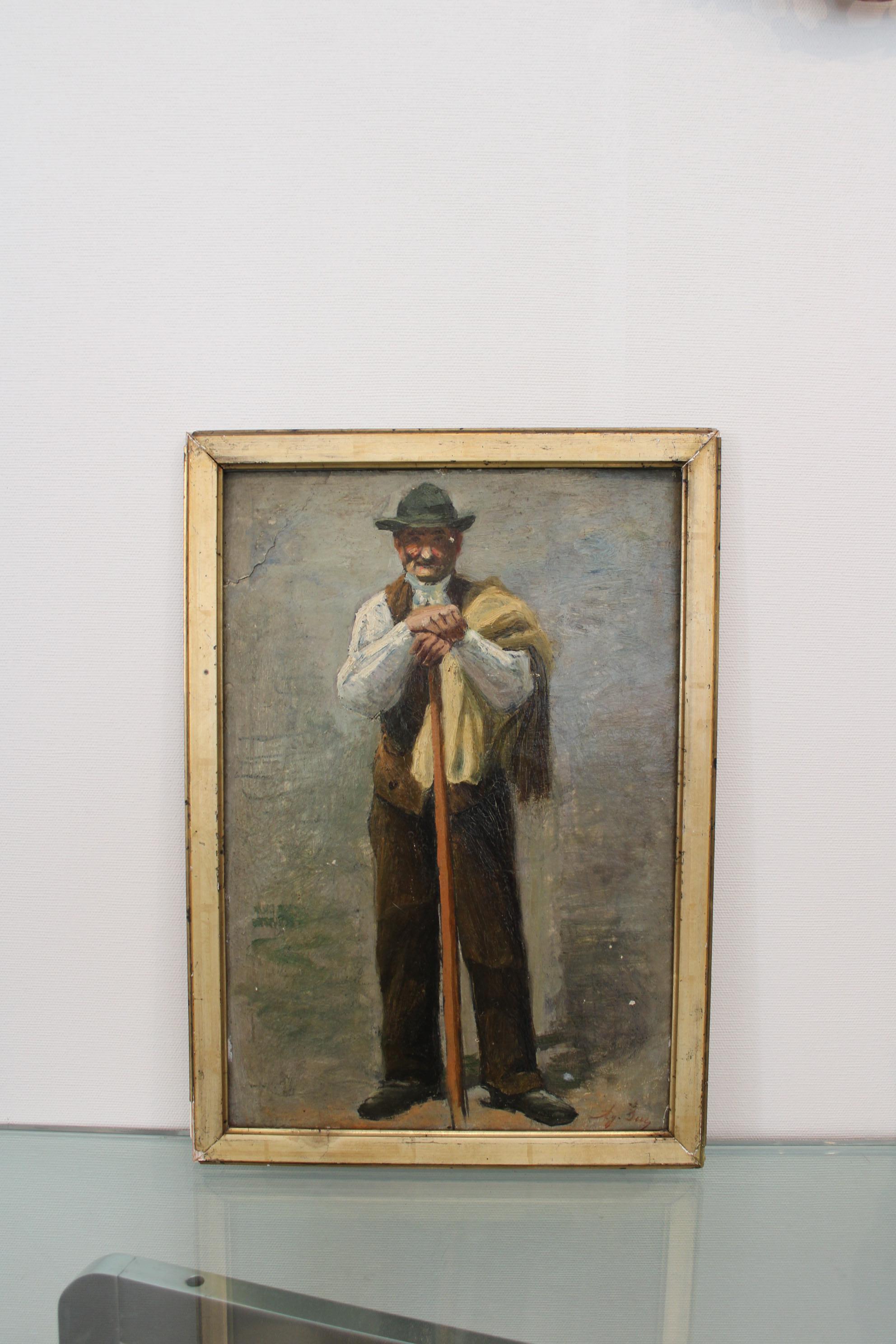 French Portrait of a Provençal Man, Signed August Suc, France 20th Century For Sale