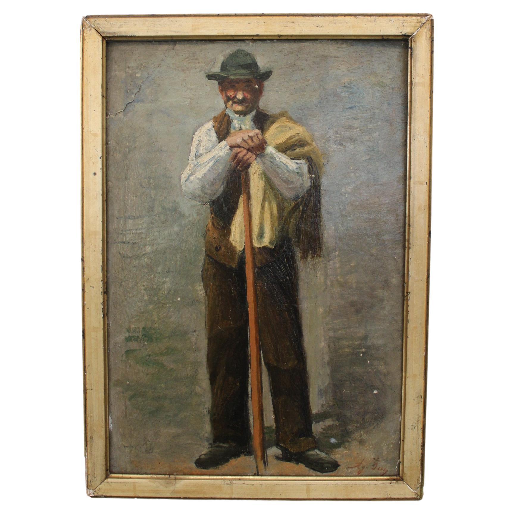 Portrait of a Provençal Man, Signed August Suc, France 20th Century For Sale