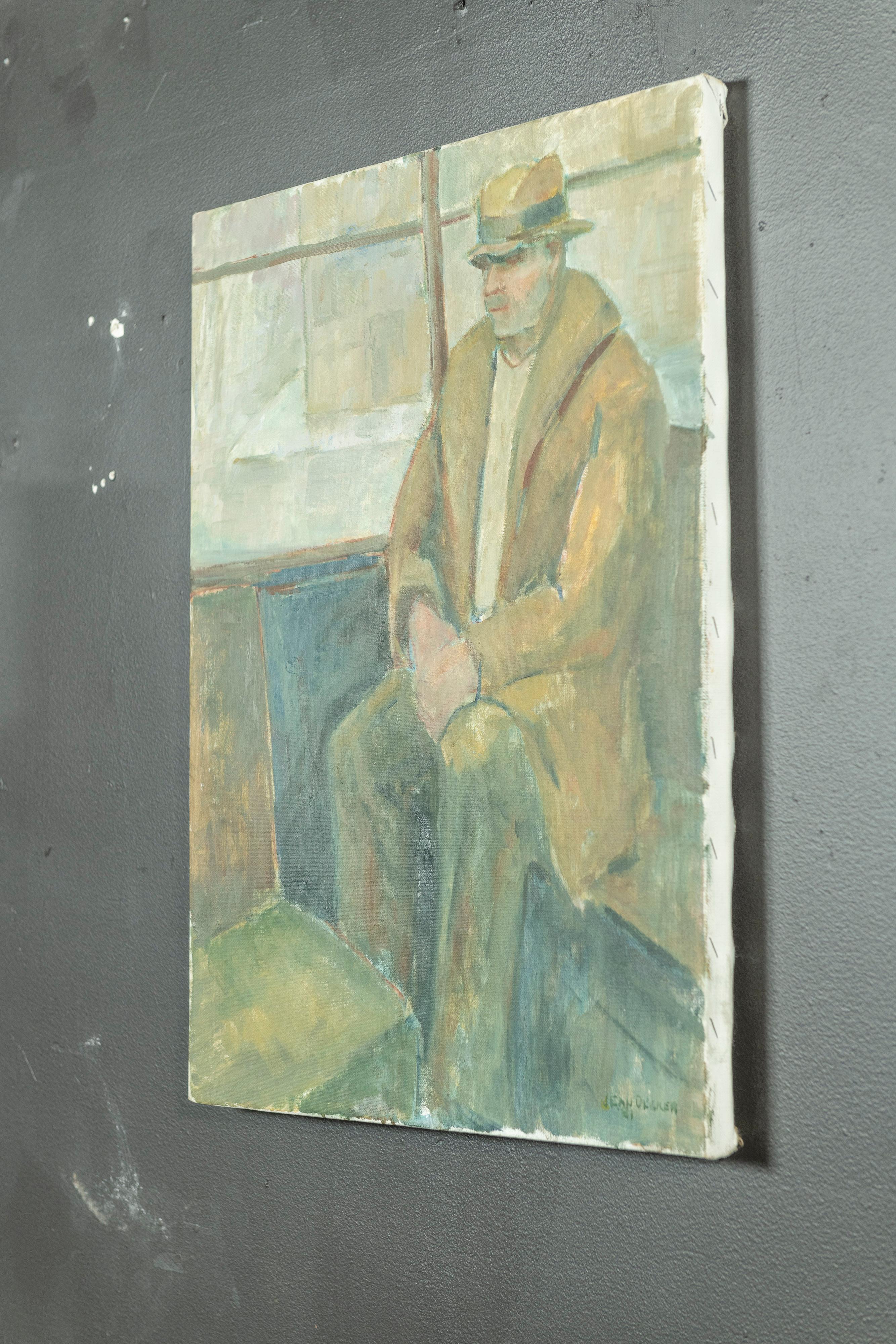 Thoughtful oil painting on canvas, 