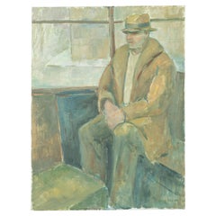 "Portrait of a Seated Man", Signed Oil on Canvas Painting by Jean Decker Slater