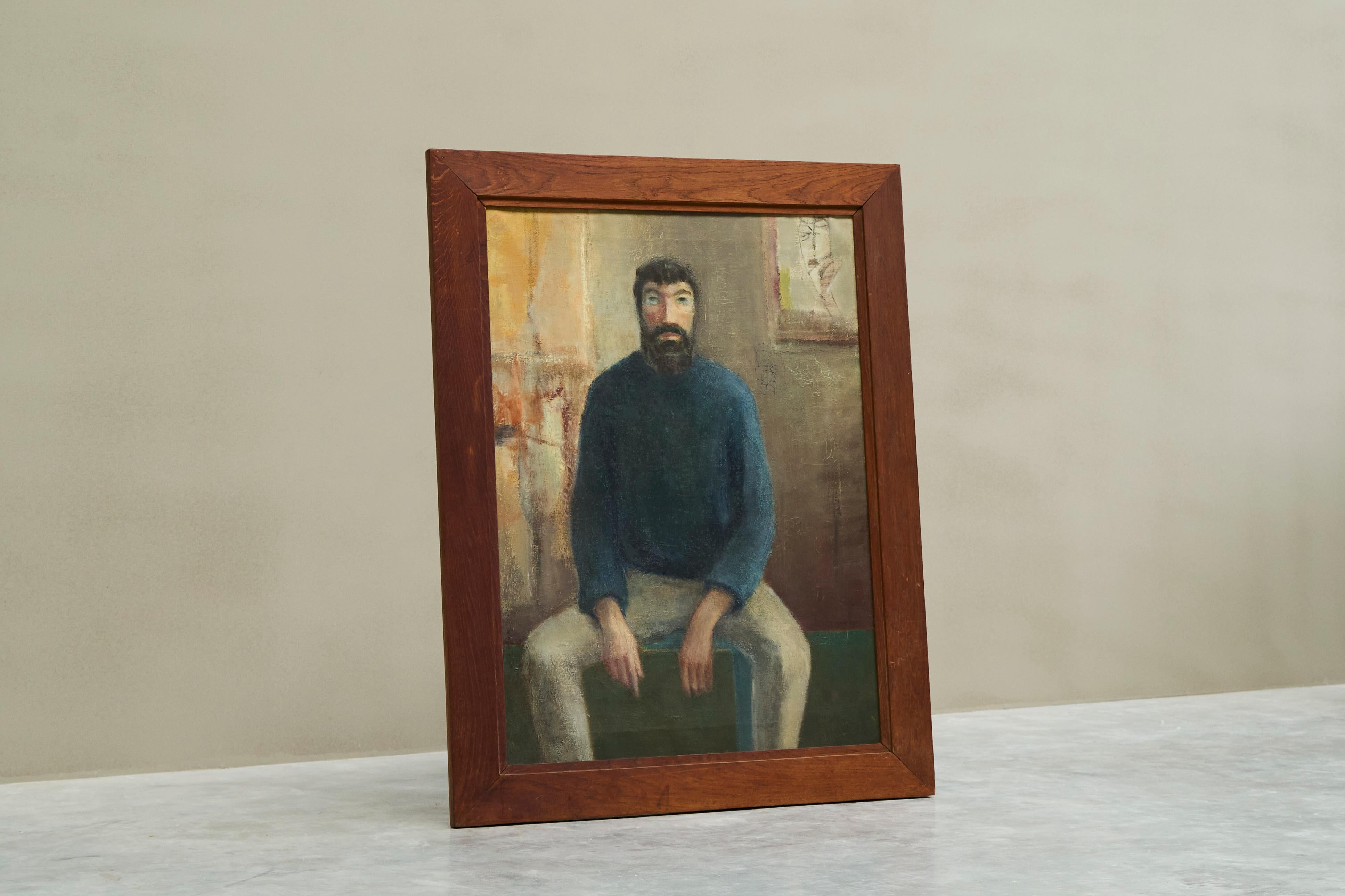 Hombre sentado Óleo y pintura al temple sobre lienzo Bélgica 1964.

Un retrato grande y muy bien pintado de un hombre sentado enmarcado en roble macizo - fechado en 1964.

De bella pose y muy bien elaborado, este cuadro muestra a un hombre sentado