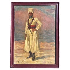 Portrait d'un spahi, signé et daté de 1932 portrait d'un jeune indigène spahi