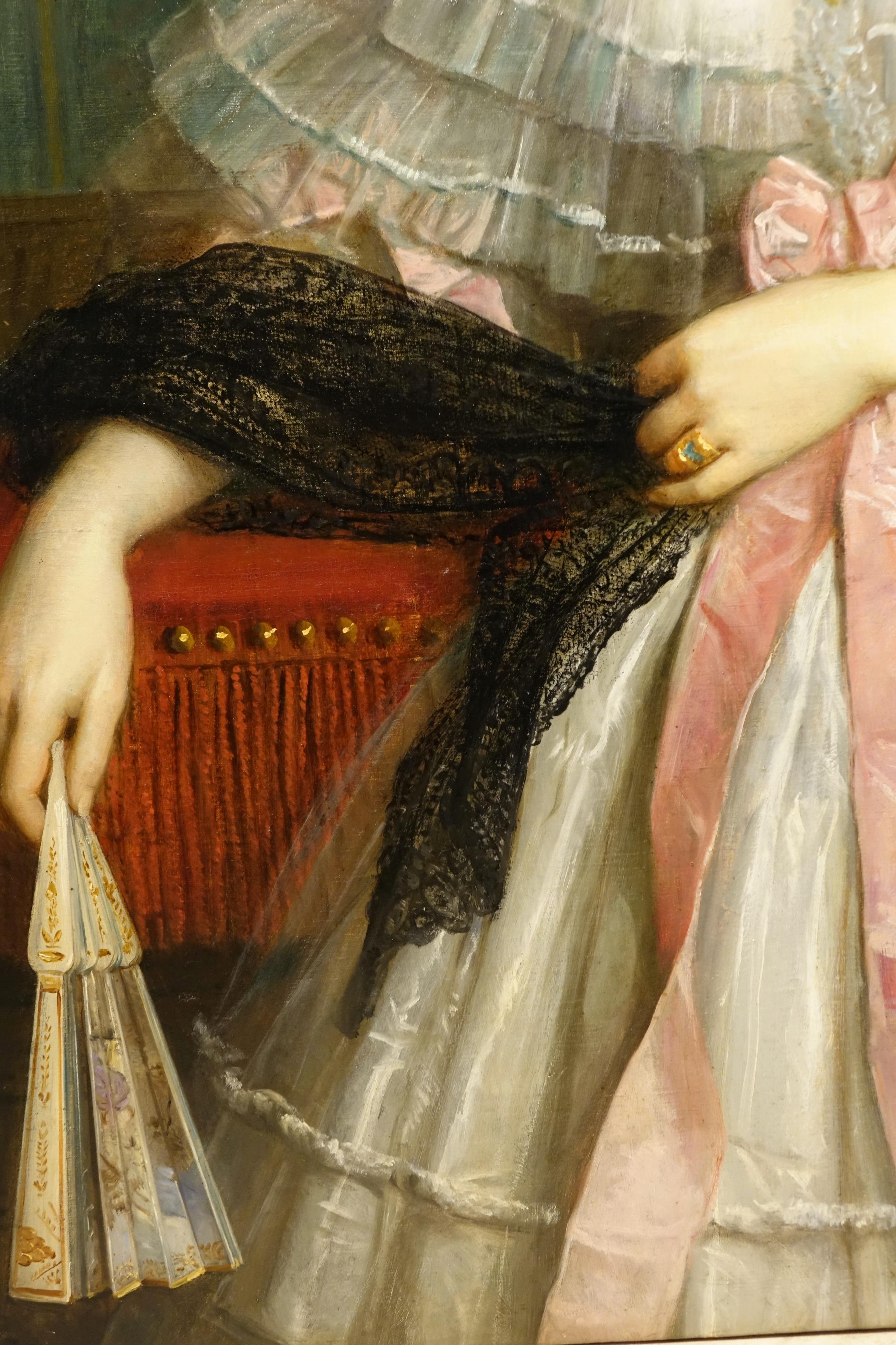 Mid-19th Century Portrait of a the Comtesse Hallez Claparede , France Circa 1850 For Sale