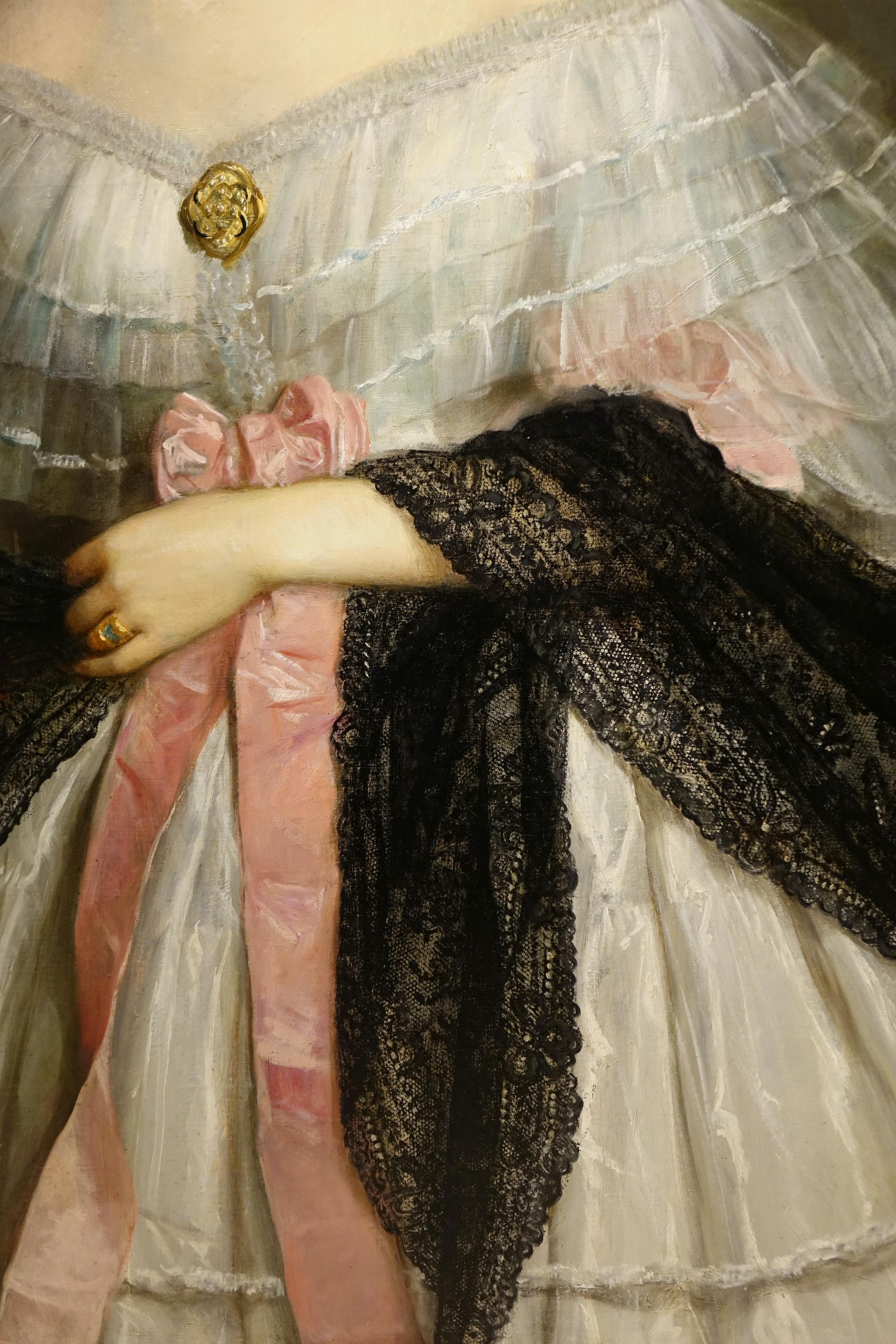 Portrait of a the Comtesse Hallez Claparede , France Circa 1850 For Sale 1
