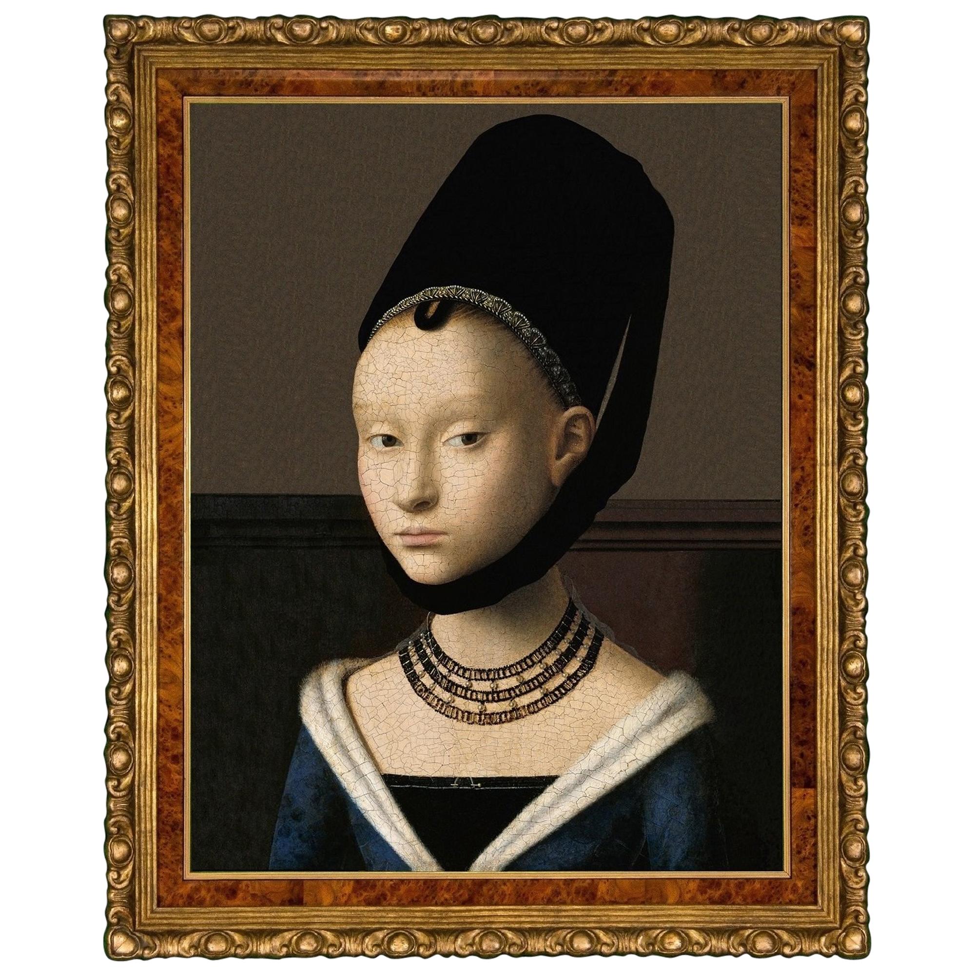 Portrait of a Woman, after Oil Painting by Renaissance Artist Petrus Christus For Sale