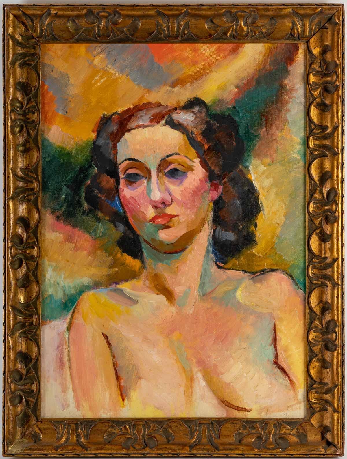 European Portrait of a Woman, Art Deco, 1930 For Sale