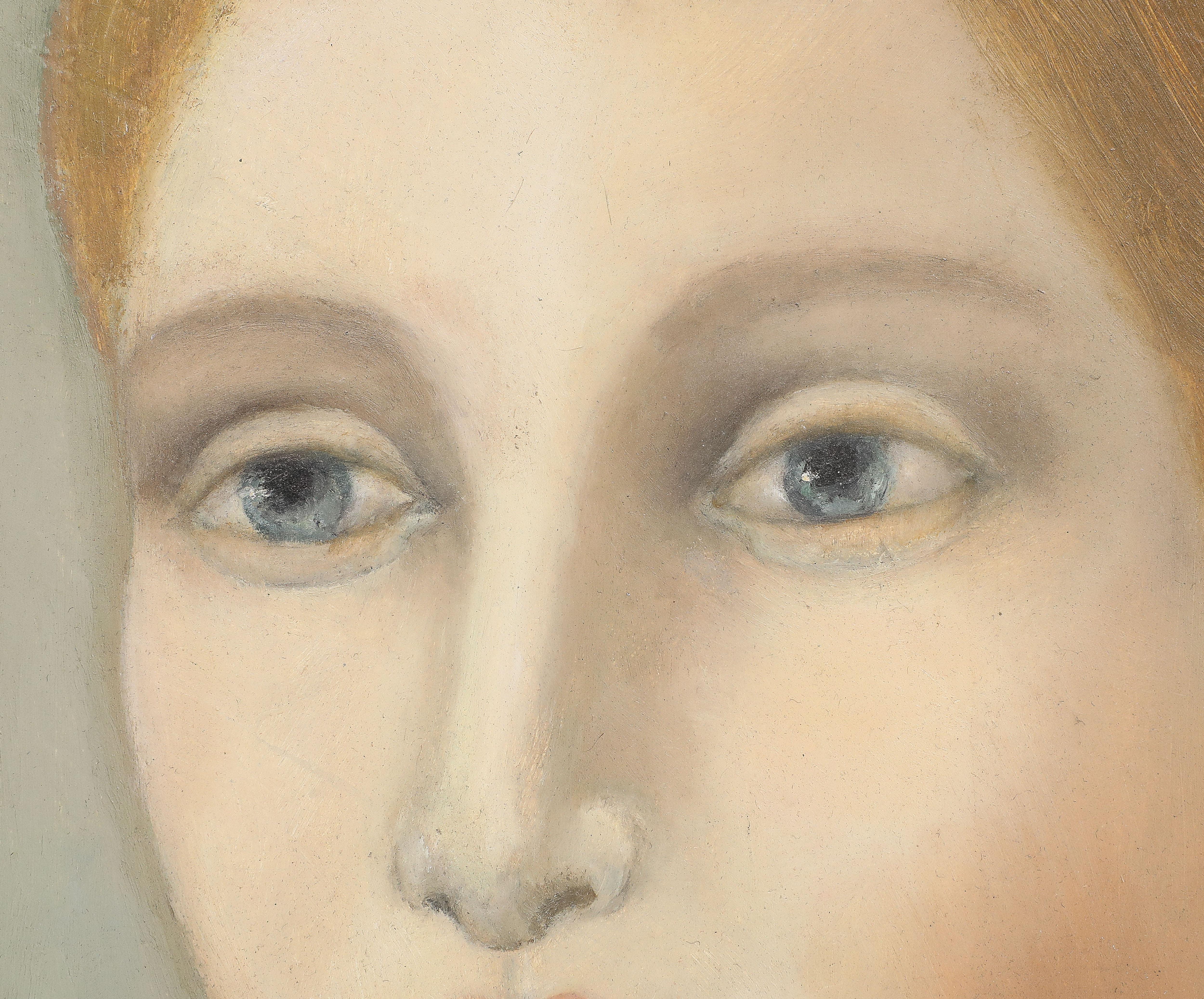Fin du 20e siècle Portrait d'une femme par Cathryn Arcomano (1923-2012), huile sur toile, signée en 1972 en vente