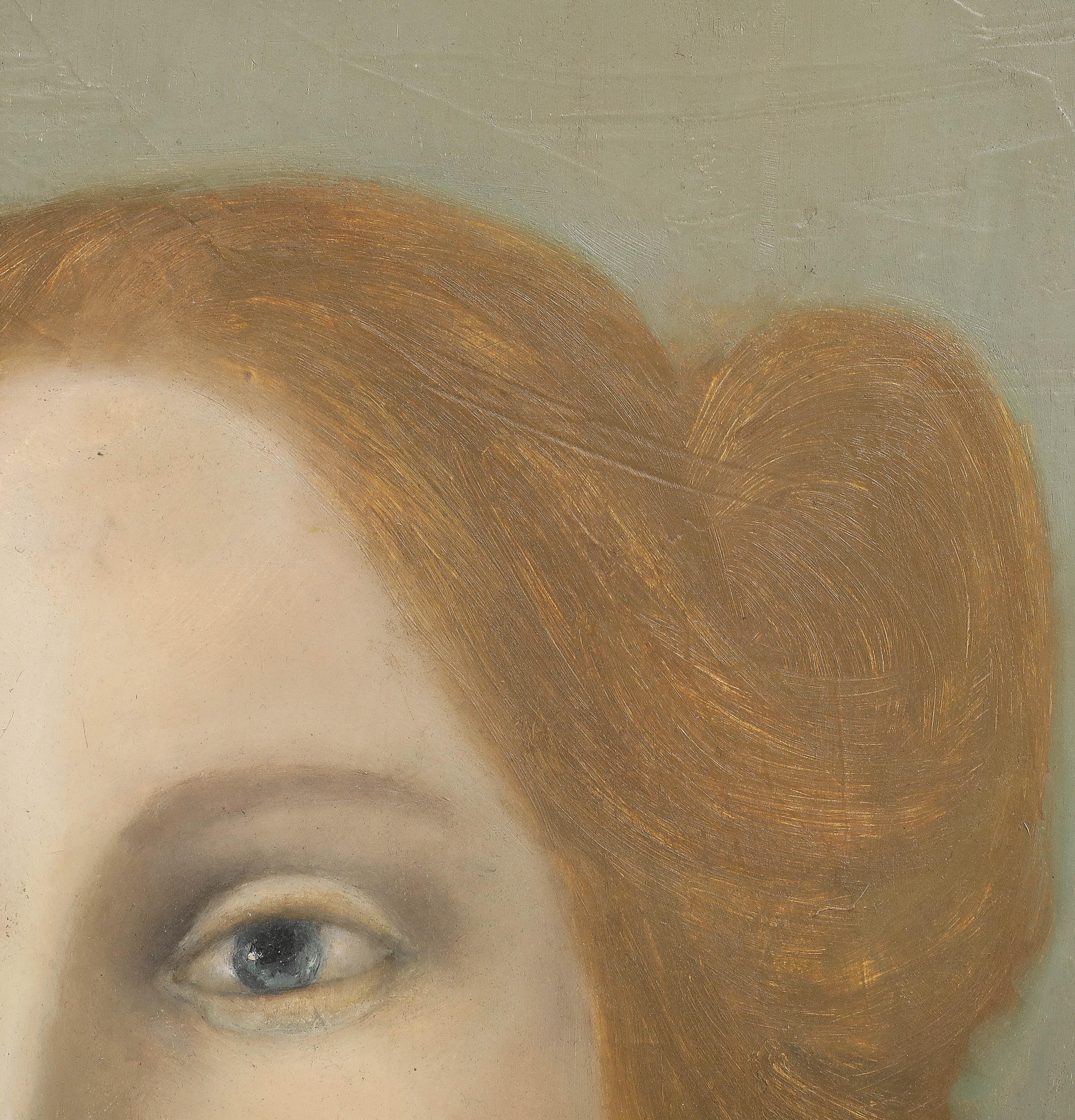 Toile Portrait d'une femme par Cathryn Arcomano (1923-2012), huile sur toile, signée en 1972 en vente