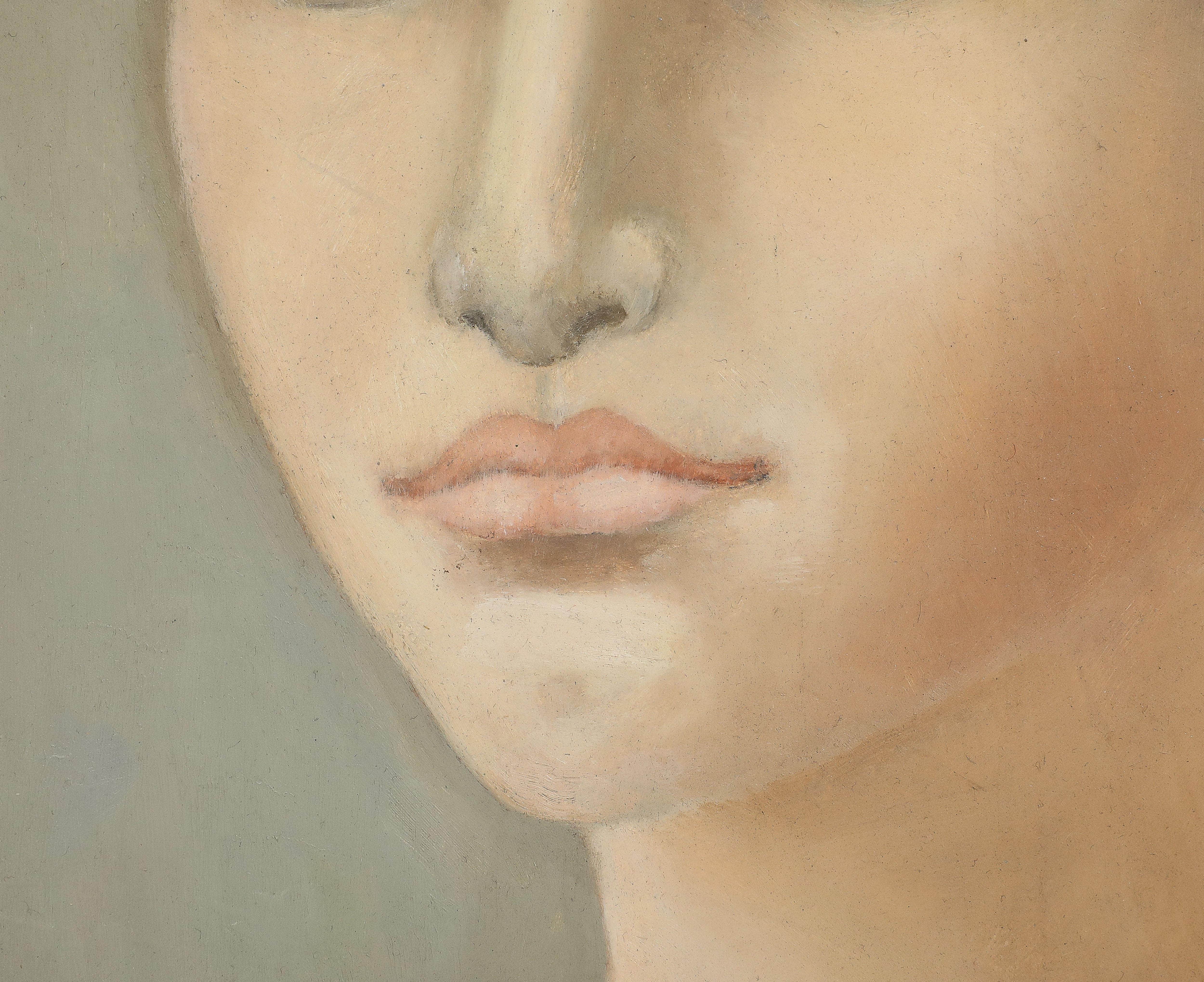 Portrait d'une femme par Cathryn Arcomano (1923-2012), huile sur toile, signée en 1972 en vente 1