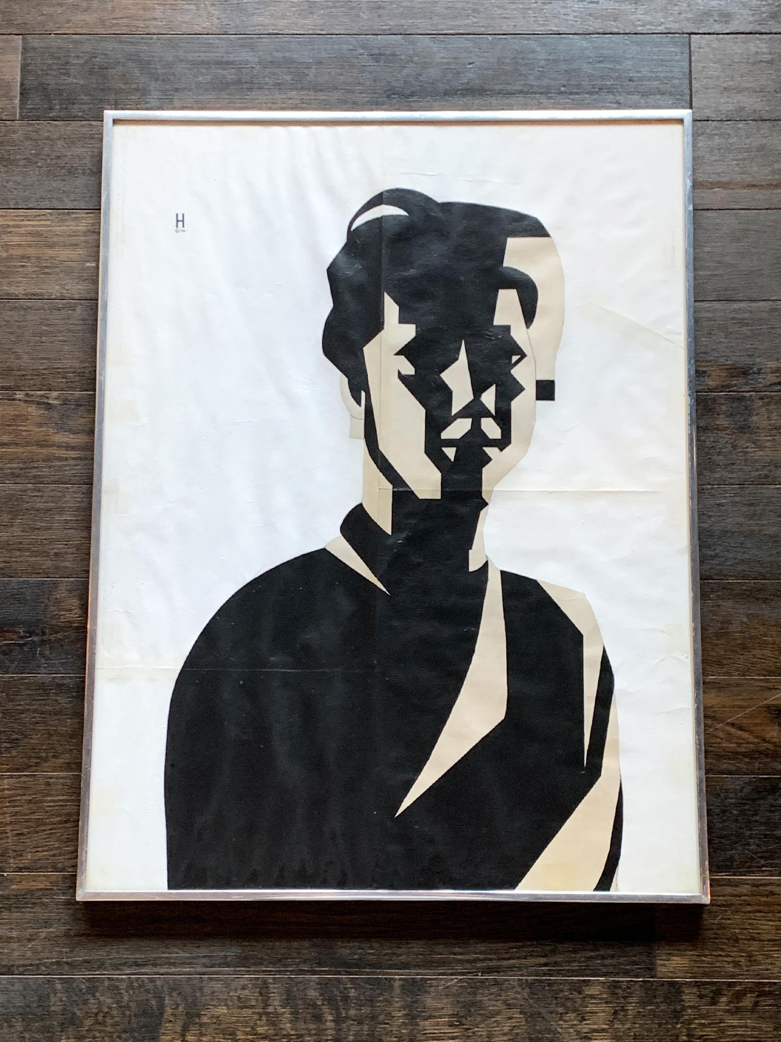 This drawing by Earl Hubbard (1923-2003) was made in 1961. It depicts a woman in a stark, simplified form, almost a complete silhouette. The work is mixed-media on paper. It comes in a metal frame with glass cover.

Frame dimensions:
20 1/4 in.