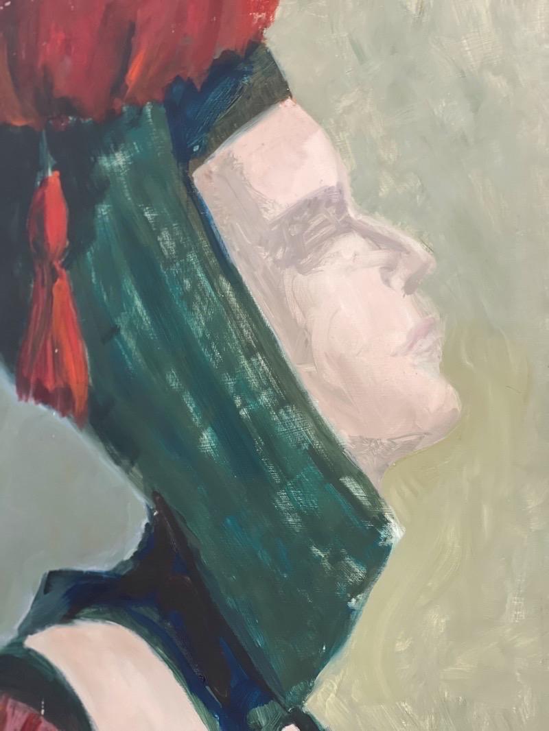 Portrait of a woman from the medieval age by Olga Prell. Abstract painting on board. George De groat inspired.

Dimensions. 24 W; 36 H.
