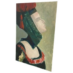 Retrato de una mujer de la Edad Media, de Olga Prell. Pintura abstracta.
