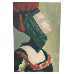 Retrato de una mujer de la Edad Media, de Olga Prell. Pintura abstracta.