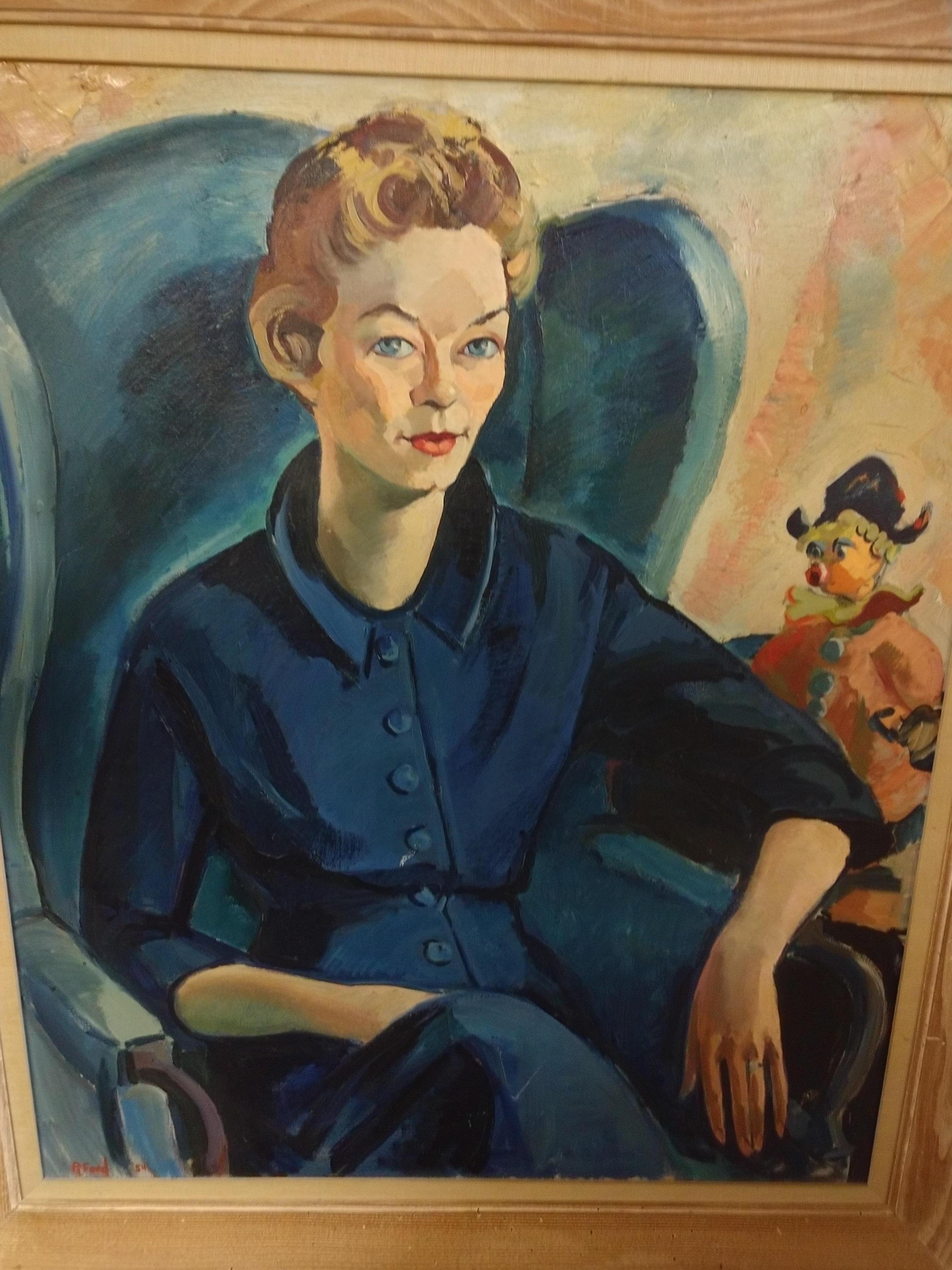 Portrait of a Woman in Blue by Ruth Van Sickle Ford In Good Condition In Port Jervis, NY