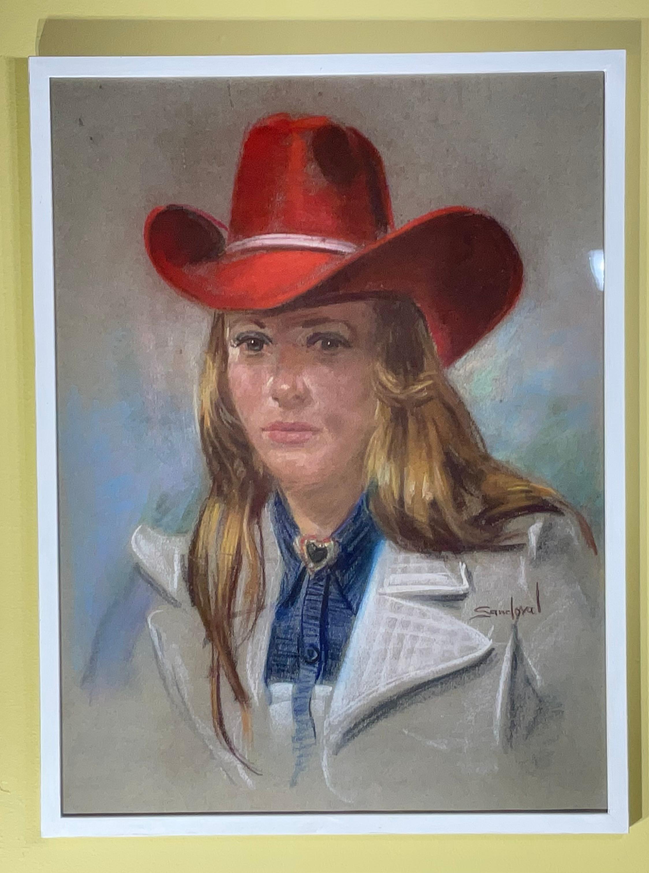 Porträt einer Frau mit rotem Hut (Amerikanische Klassik)