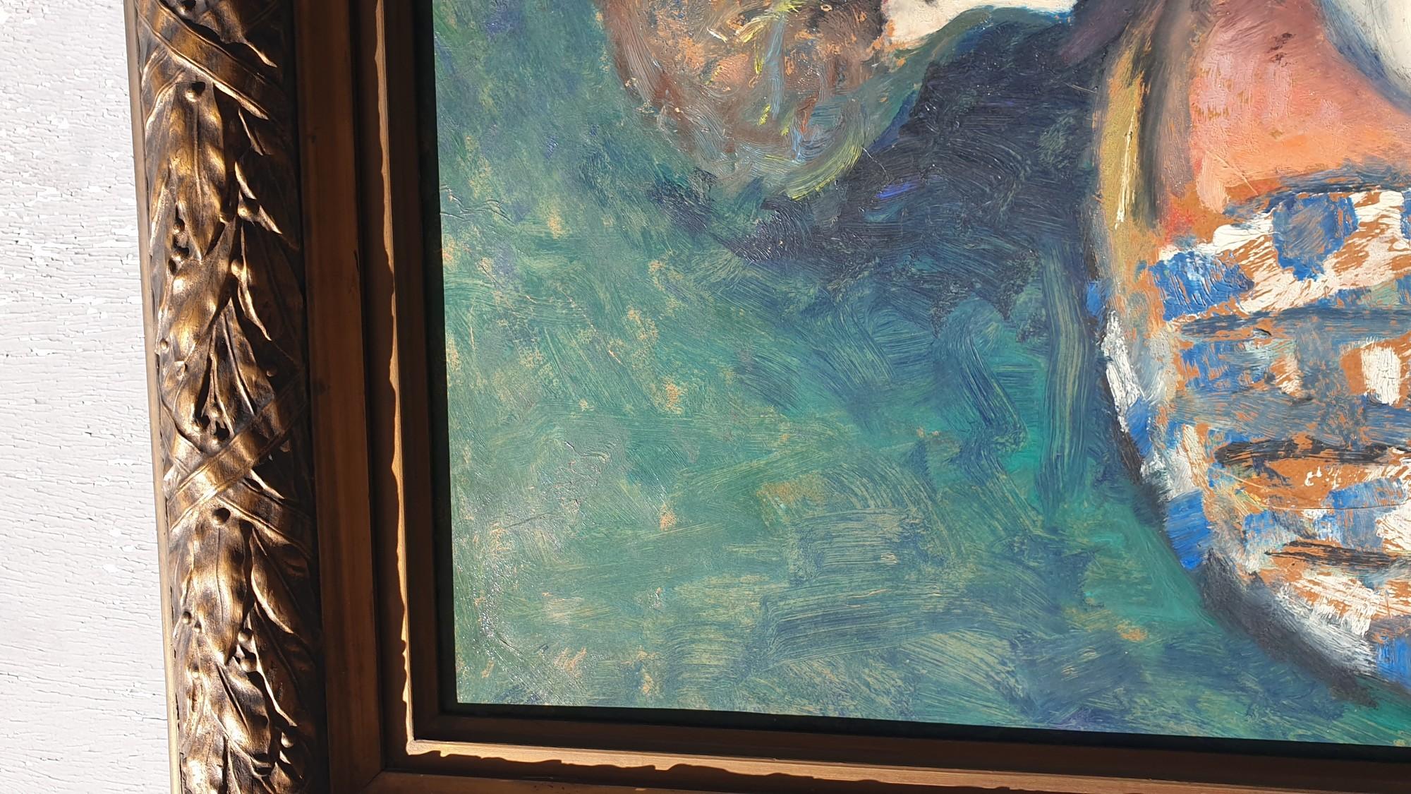 Portrait Of A Woman, Oil On Panel, 20th Century For Sale 4