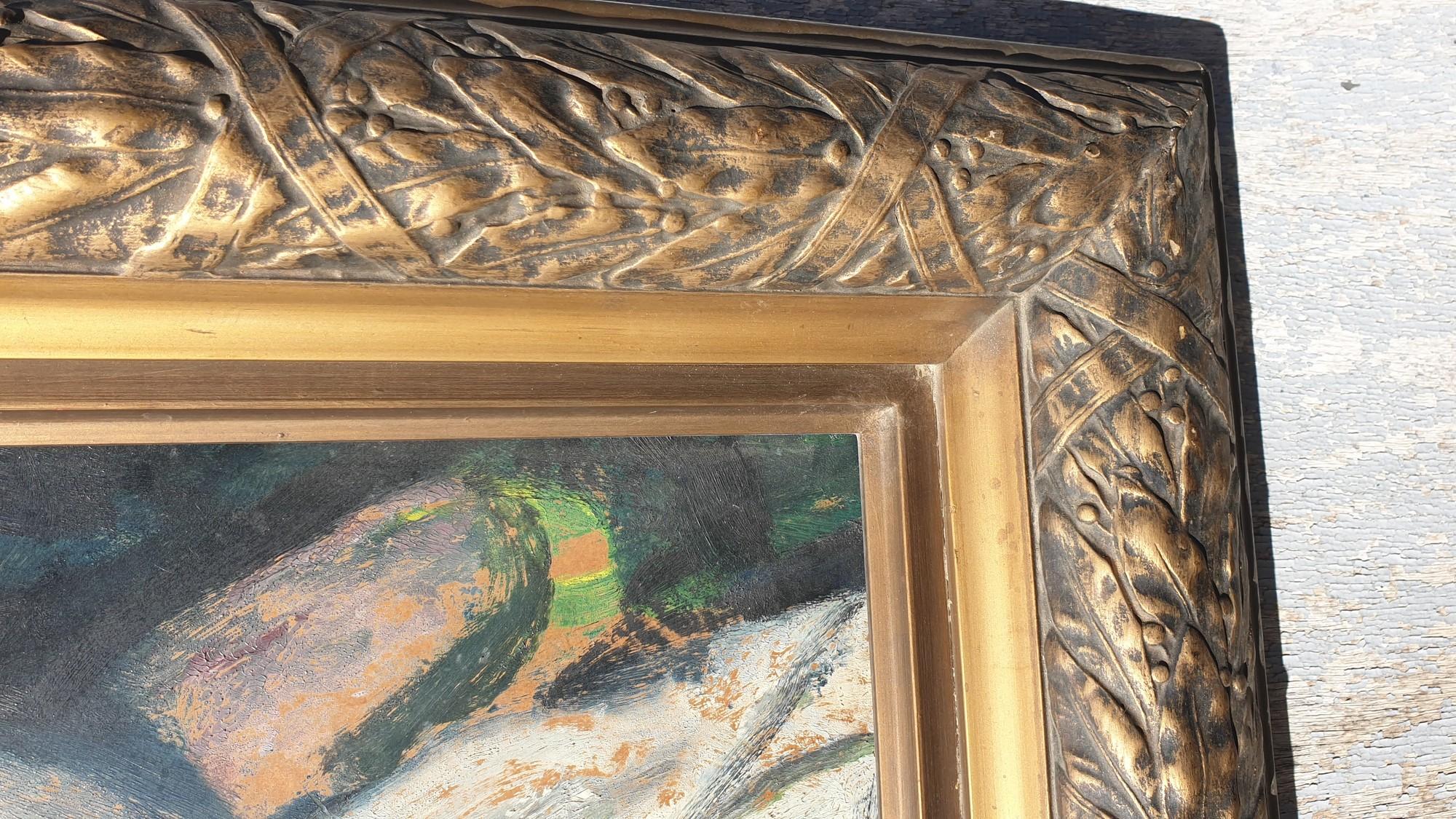 Portrait Of A Woman, Oil On Panel, 20th Century For Sale 5