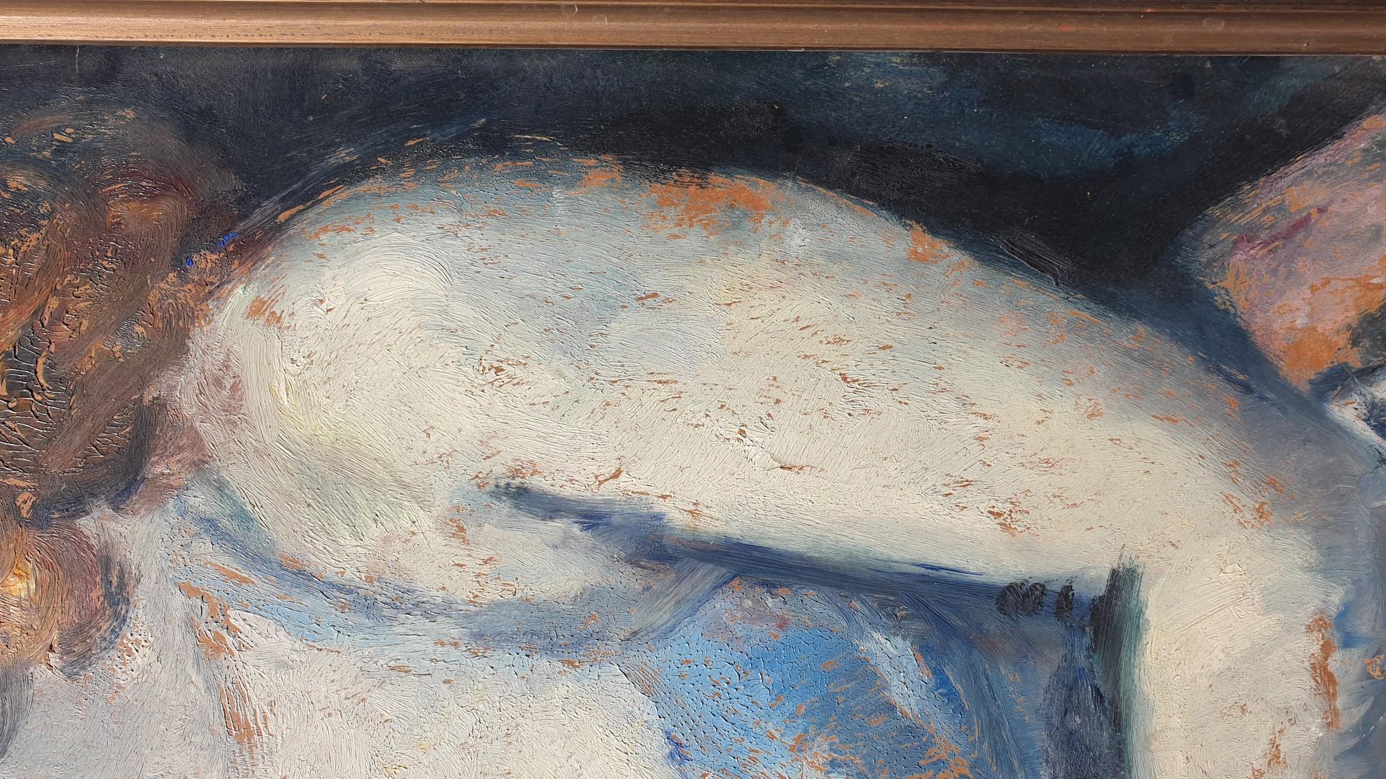 Portrait Of A Woman, Oil On Panel, 20th Century In Good Condition For Sale In MARSEILLE, FR