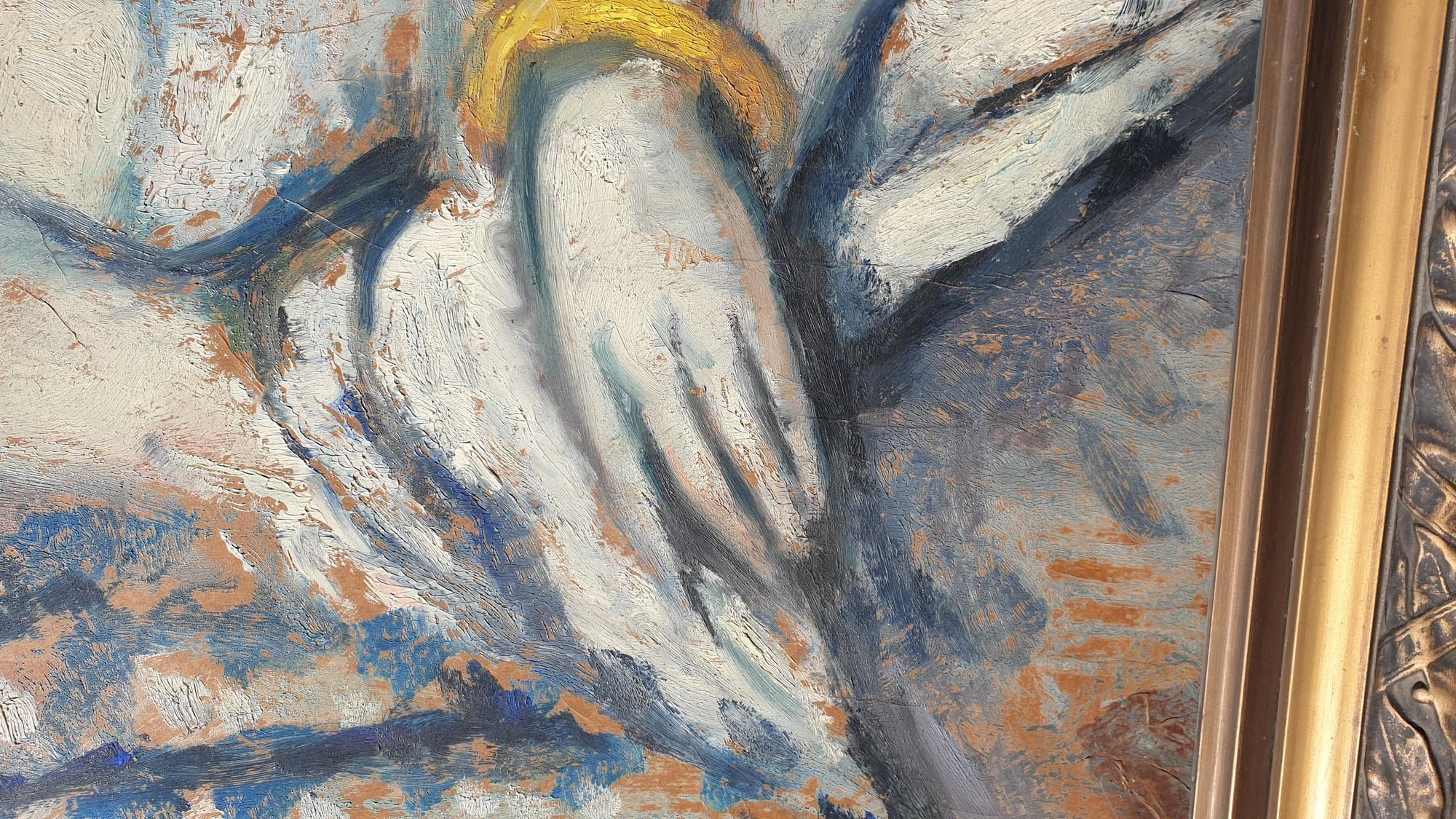 Portrait Of A Woman, Oil On Panel, 20th Century For Sale 1