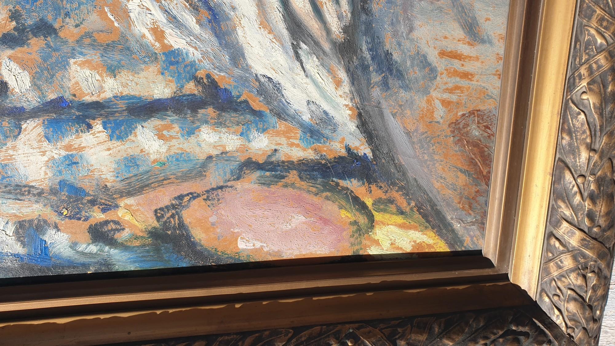 Portrait Of A Woman, Oil On Panel, 20th Century For Sale 2