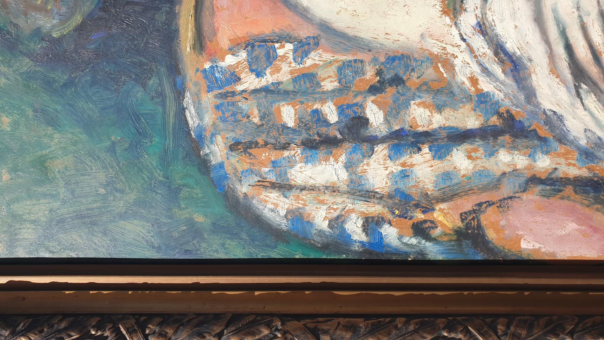 Portrait Of A Woman, Oil On Panel, 20th Century For Sale 3