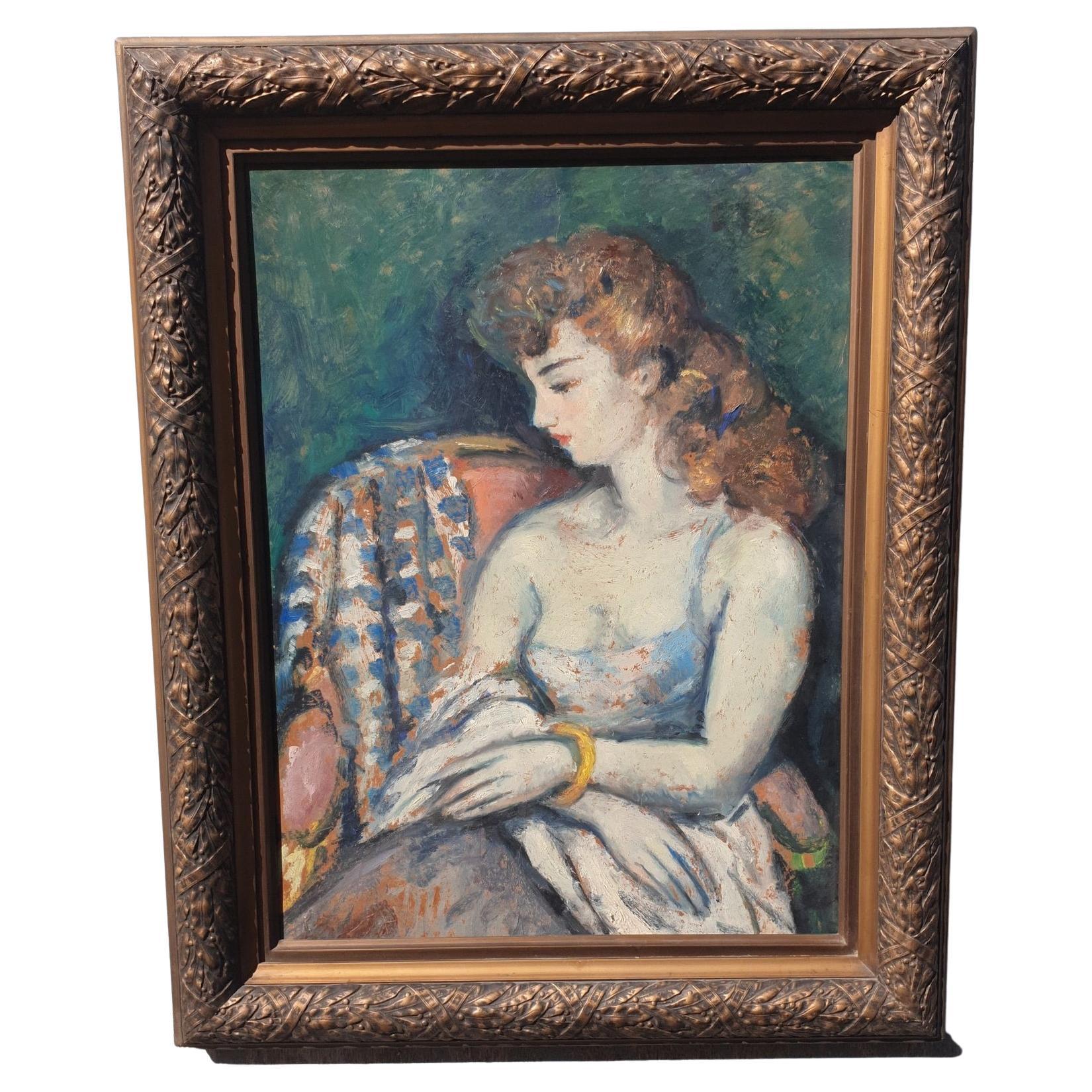 Ritratto di donna, Olio su pannello, XX secolo