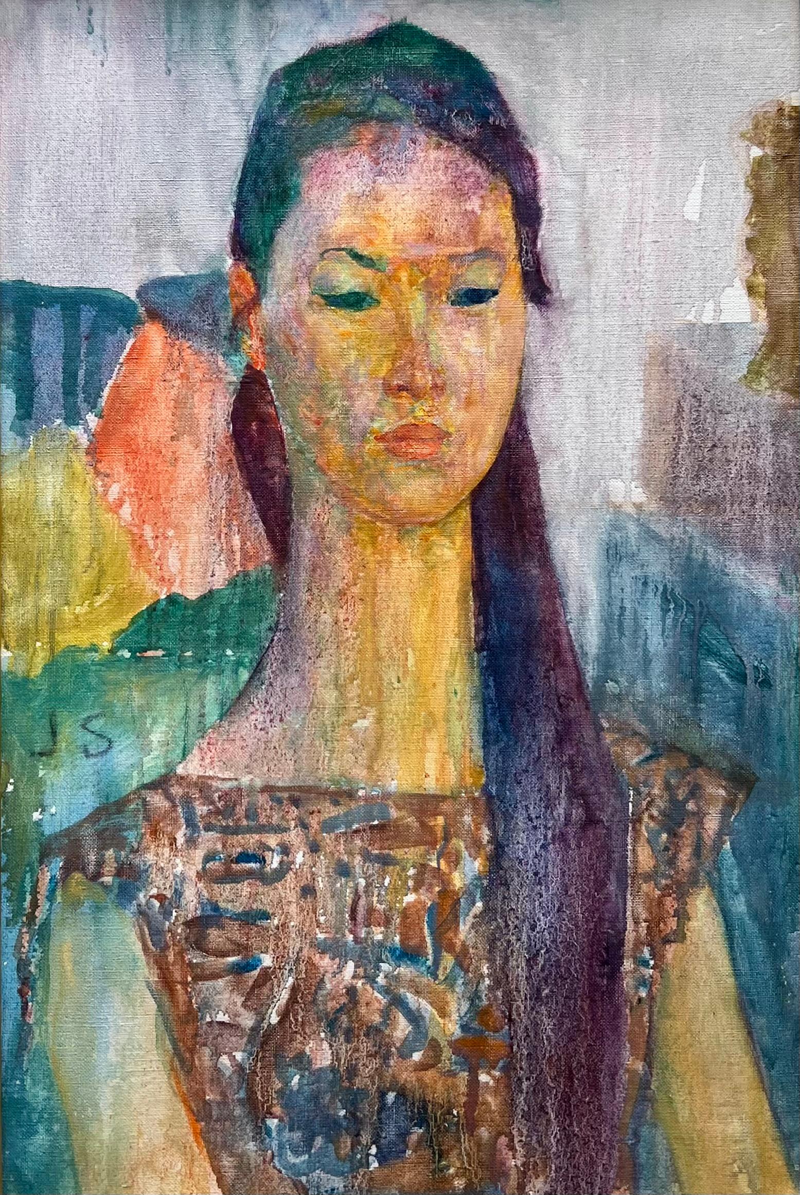 Oil on canvas, signed with initials center left.  Measures 32