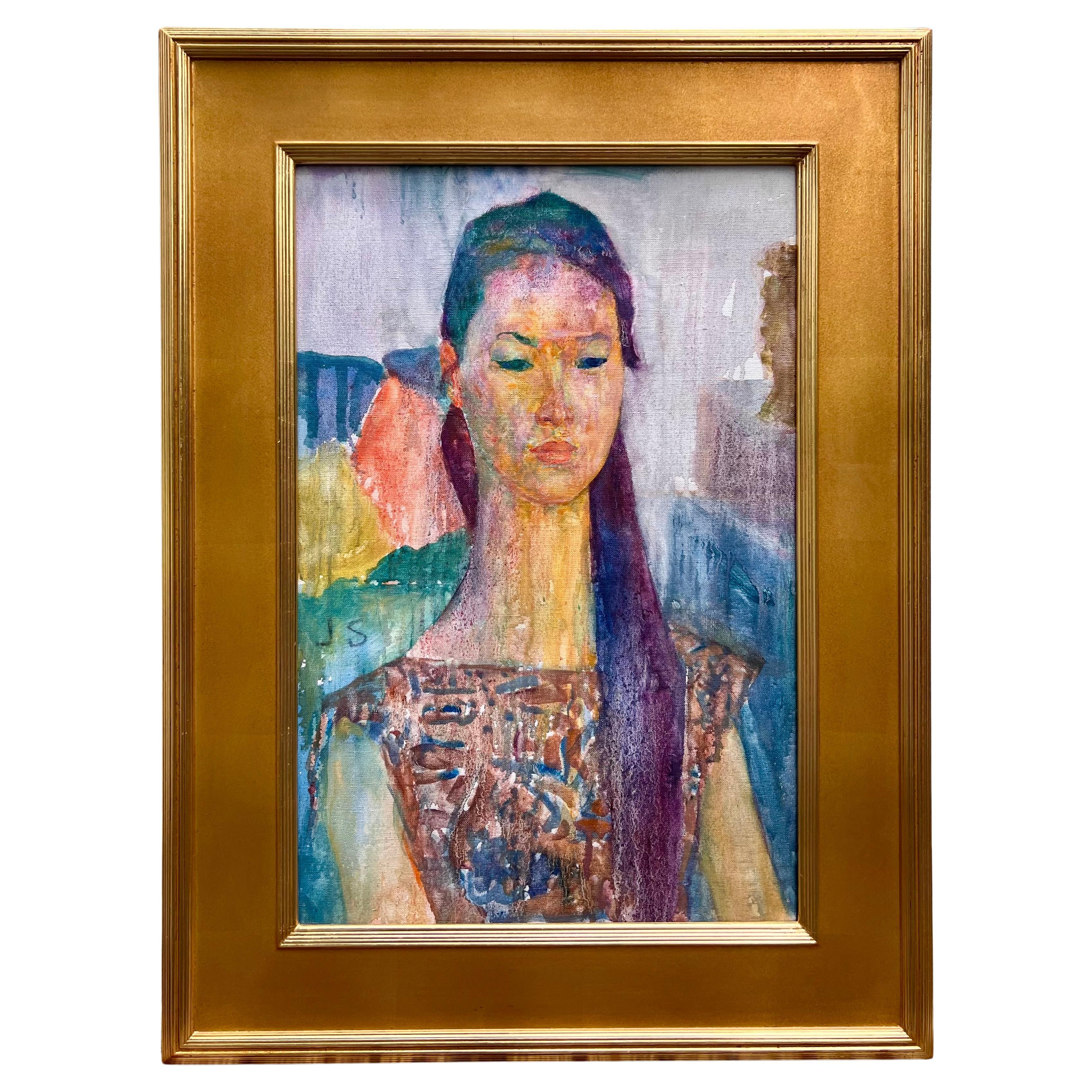 "Retrato de mujer sentada" de Joseph Solman