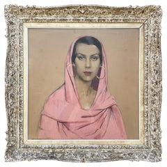 Portrait of a veiled woman by Gustave BRISGAND (1867-1944)