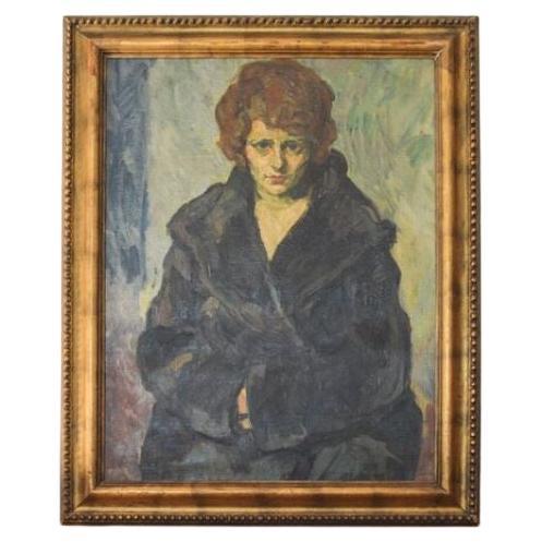 Portrait of A Women in A Coat by Wilhelm Wils For Sale