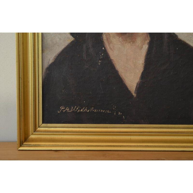 Portrait of a Women Signed by P.A. Wilhelmsen In Good Condition For Sale In Scottsdale, AZ