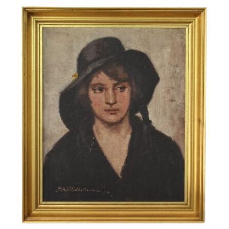 Portrait of a Women Signed by P.A. Wilhelmsen For Sale