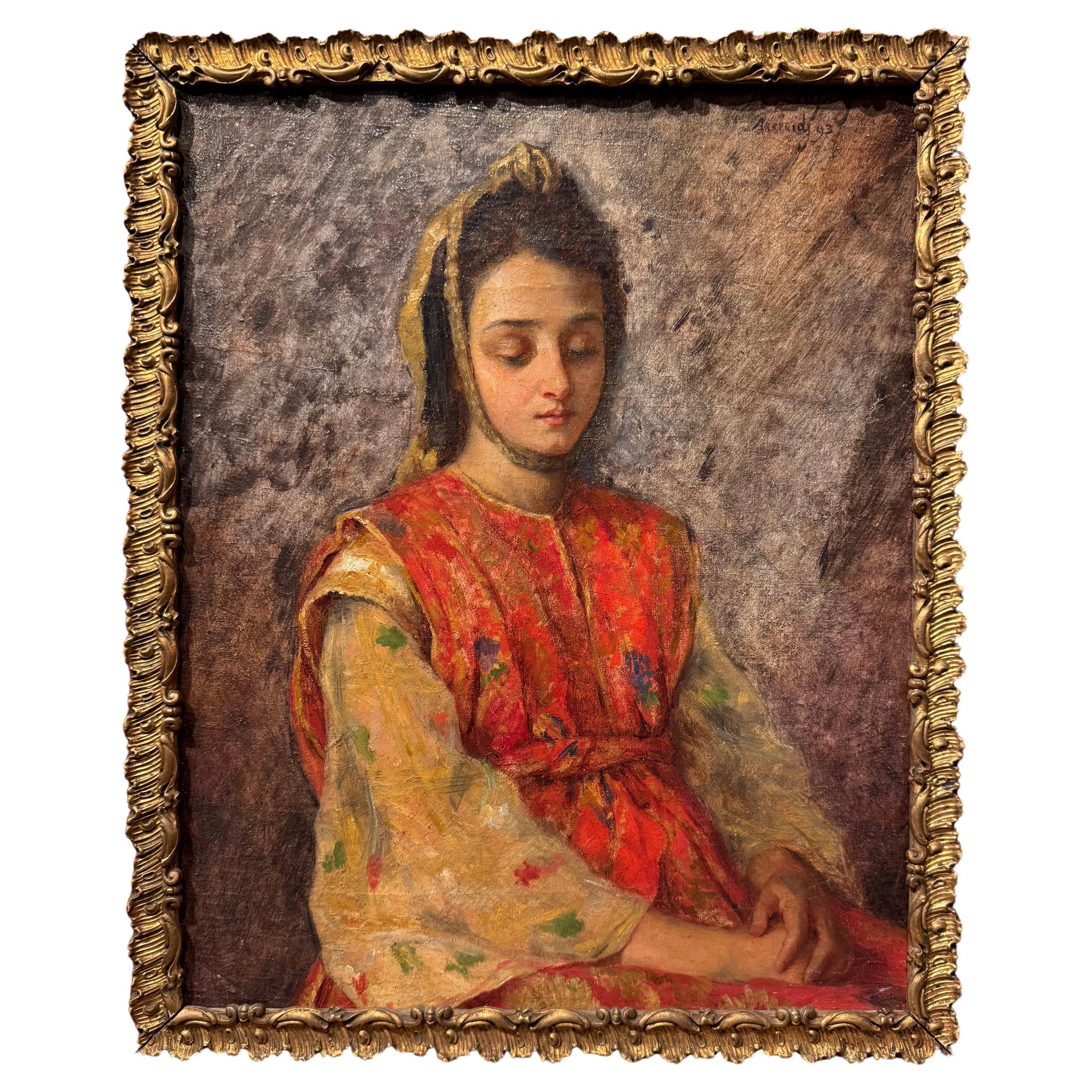 Portrait of a young Algerian", N.M. DUPUY, 1893. For Sale