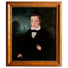Antique Portrait of a Young Boy, England, circa 1850