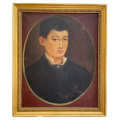Porträt eines jungen Jungen, Öl auf Leinwand, 19. Jahrhundert