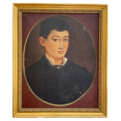 Portrait d'un jeune garçon, huile sur toile, XIXe siècle