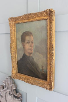 Portrait of a Young British Gentleman, Oil on Board, Circa 1920