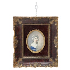 Portrait of a Young Girl in Miniature Painted on Ivory