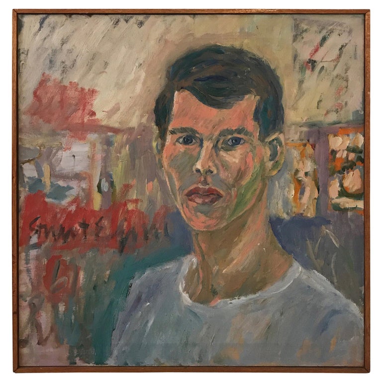 Portrait of a Young Man, Artist Signed Stuart Engal For Sale at 1stdibs