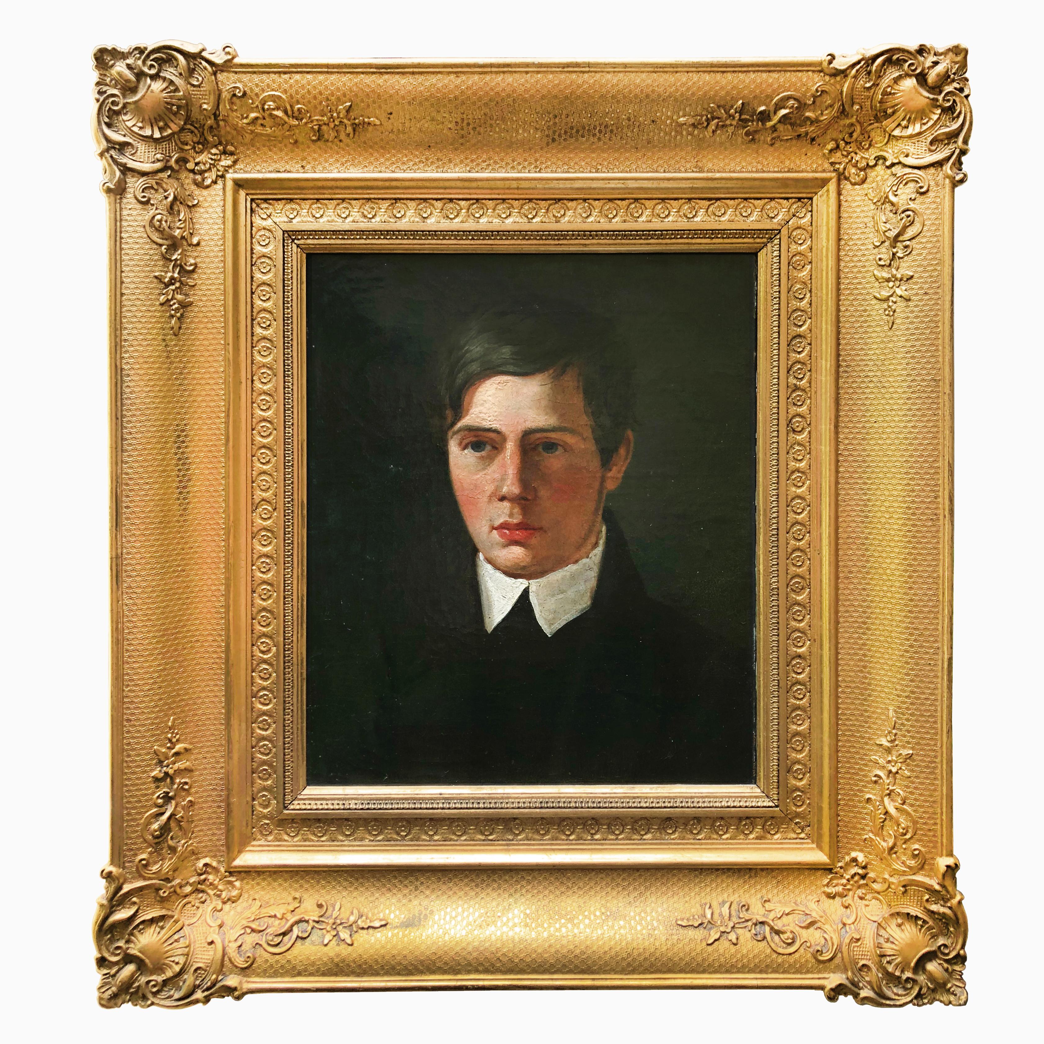 Ritratto di giovane uomo, scuola danese, fine XIX secolo in vendita 4