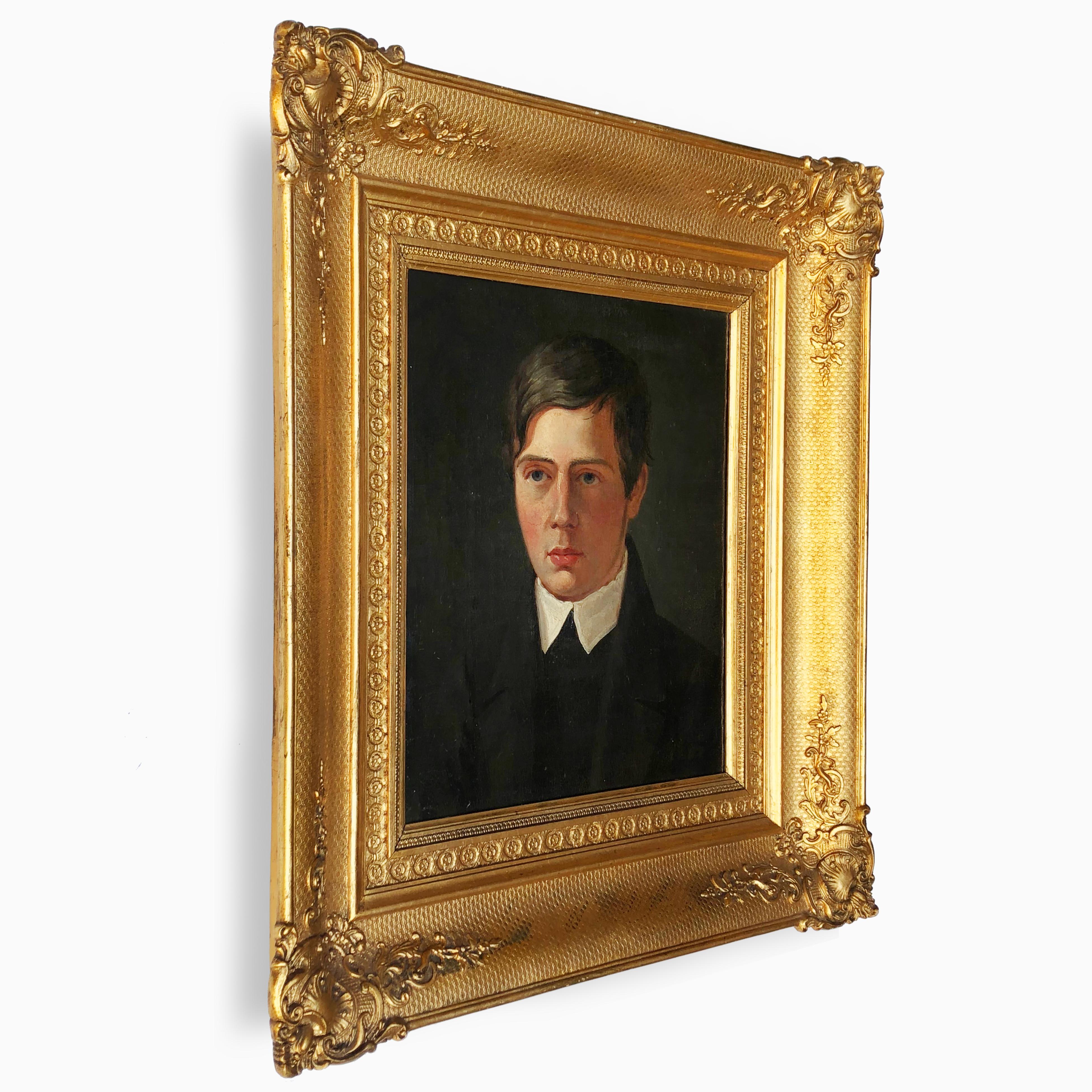 Late Victorian Portrait of a Young Man, Danish School, Late 19th Century For Sale