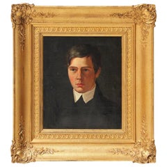 Antique Portrait of a Young Man, Danish School, Late 19th Century