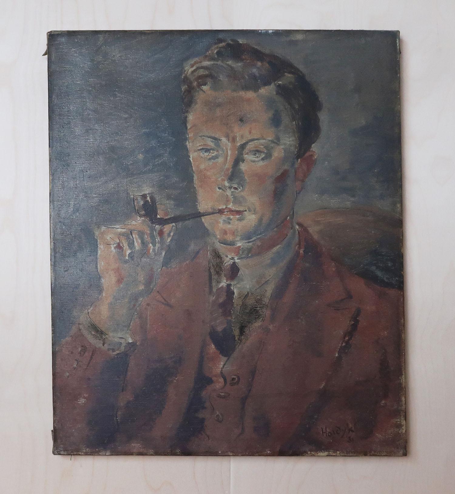 Wonderful portrait of a young man.

A striking resemblance to King Edward V111

By Gerard Hordyk*

Great colours and technique.

Oil on canvas. Unframed.

Signed and dated lower right.

* Born Hague, Netherlands 1899-1958.
 Active in Paris and New