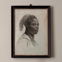 Portrait of a Young Man in an Original Period Frame with Old Glass