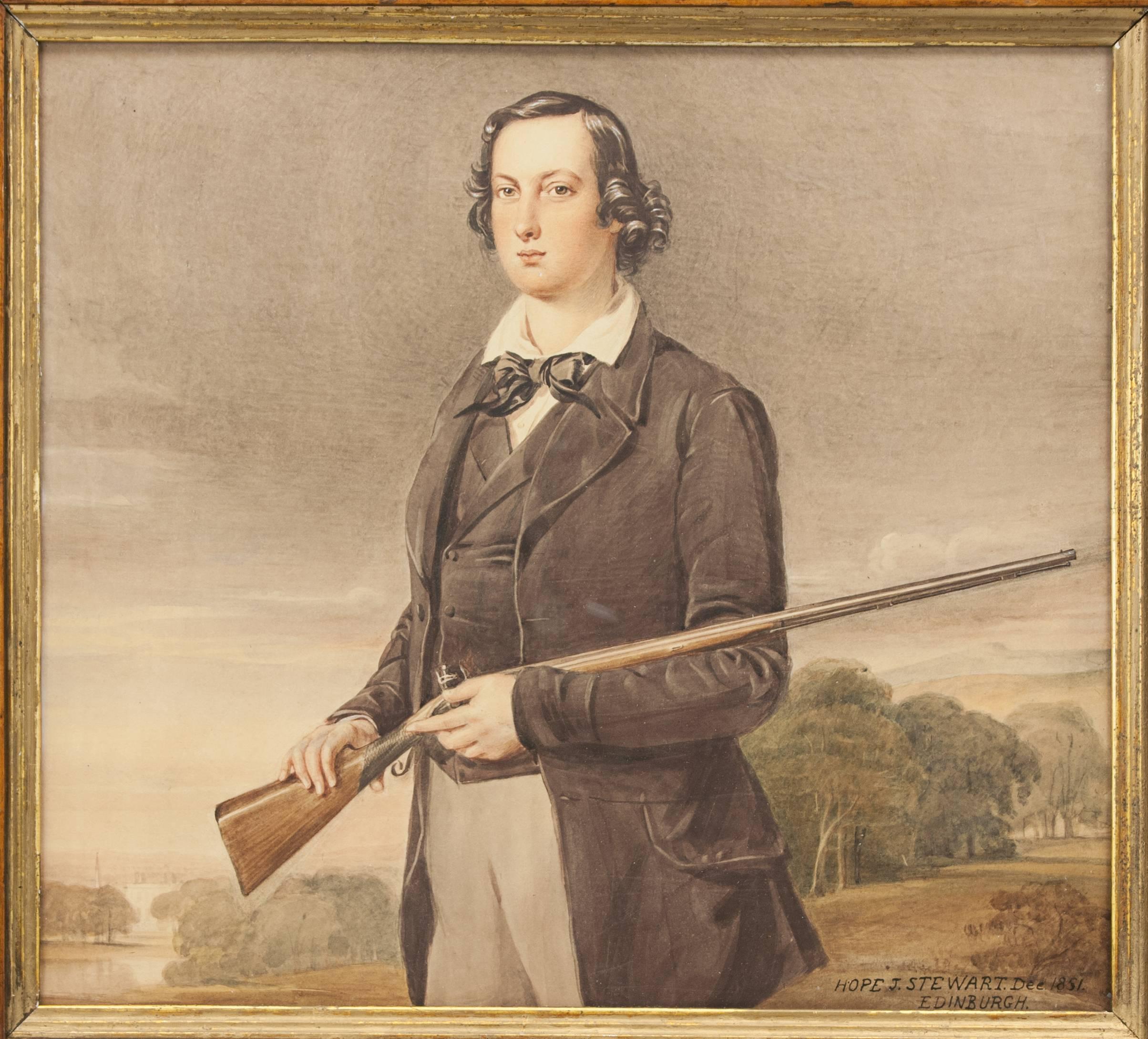 Scottish Portrait of a Young Man with Gun