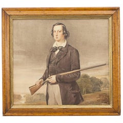 Antique Portrait of a Young Man with Gun