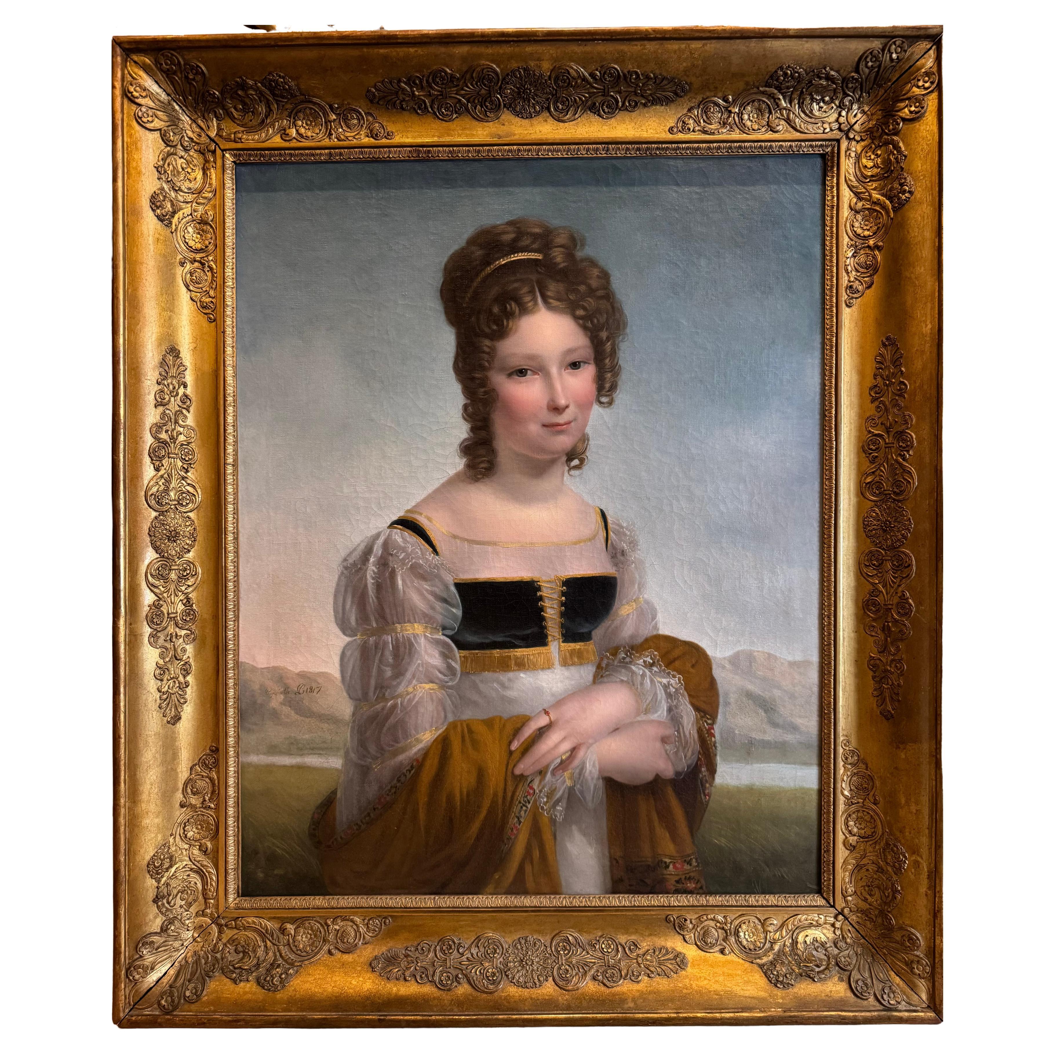 Portrait Of A Young Woman Carrying An Indian Dress, Hyacinthe Lemaire, 1817