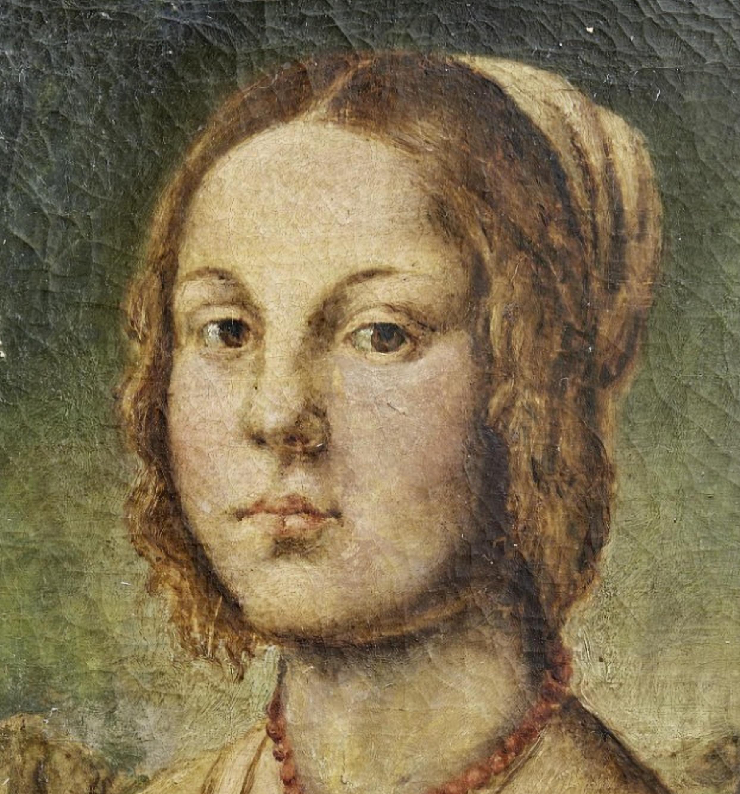 Portrait of a Young Woman - Central Italy end 16th century,
Oil painting on canvas. 48.5x30.5cm; not framed. 
Small losses of color in the margin
Good condition for the age.