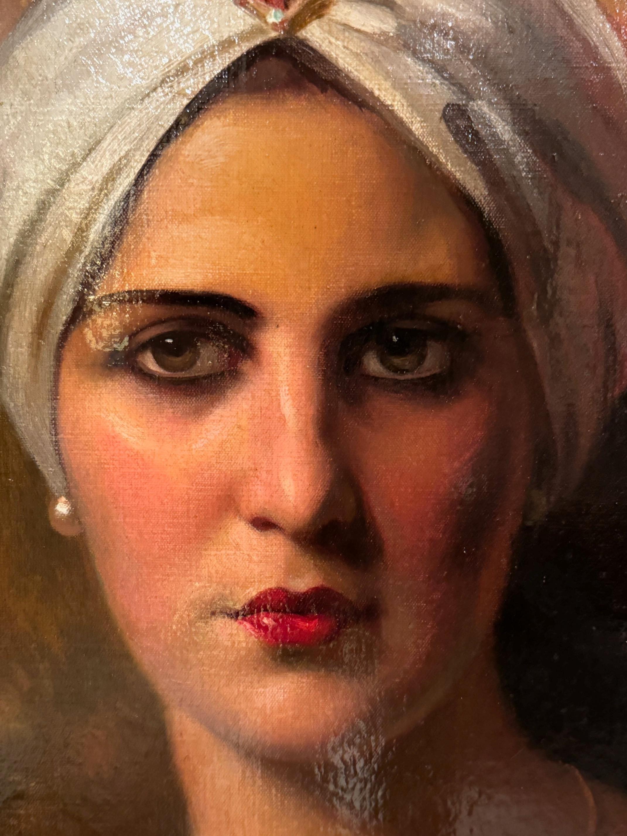 Portrait of a Young Woman in Oriental Dress, France, circa 1930 In Good Condition In PARIS, FR